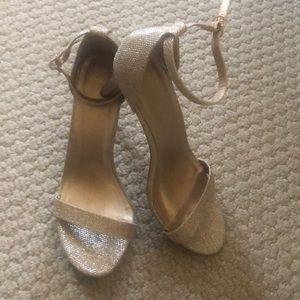 Gold strappy heels